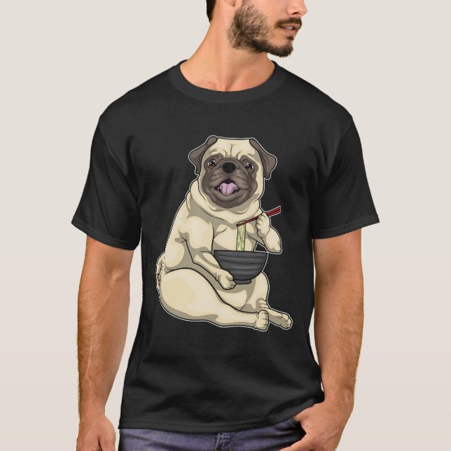 Camiseta Pug Bowl Ramen (Frente)