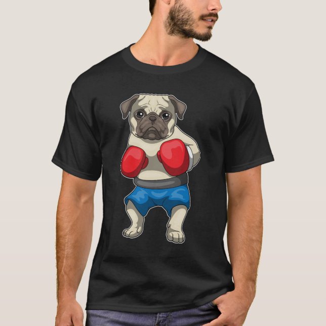 Camiseta Pug Boxer Boxing luvas Boxing (Frente)