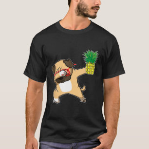 Camiseta Pug cachorrinho dabando abacaxi Aloha havaiano Gif