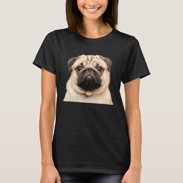 Camiseta Pug Cachorro Virado Para Cima (Frente)