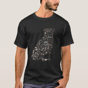 Camiseta Pug Cachorro Wordart