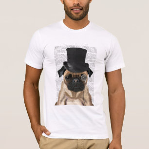 Camiseta Pug, Chapéu Formal e Chapéu