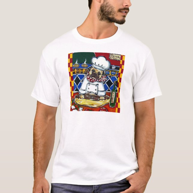Camiseta Pug Chef de Pizza (Frente)