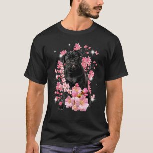Camiseta Pug Cherry Blossom Flowers