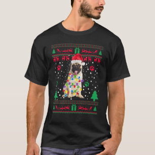 Camiseta Pug Christmas Pj Festa De Figurino Pajama Pug