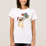 Camiseta Pug Christmas Snow Winter Animals Dogs<br><div class="desc">The pug dog for Christmas with Xmas balloons. Funny animals with gifts and snow to the holidays. Also funny for Christmas in July. Dogs are sweet animals and perfect for Christmas.</div>