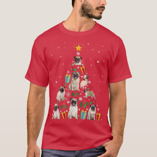 Camiseta Pug Christmas Tree Engraçado Xmas Para Pug Dog Lov