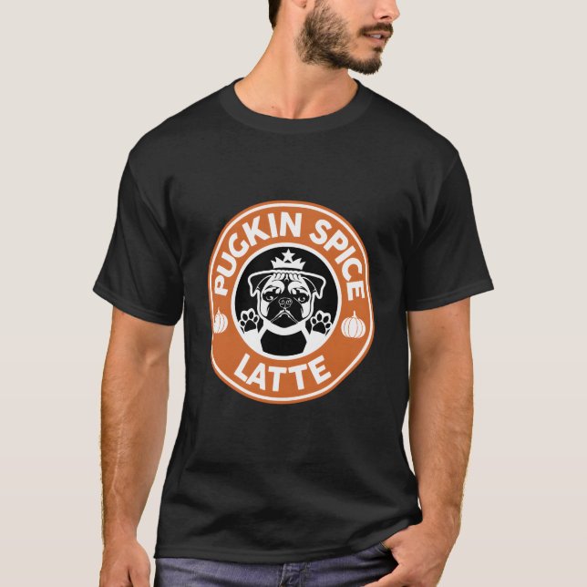 Camiseta Pug Coffee Lover Pugkin Spice Latte (Frente)