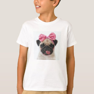 Camiseta Pug com Arco rosa