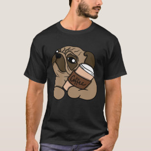 Camiseta Pug com Café Dogs Coffee Dog Pug