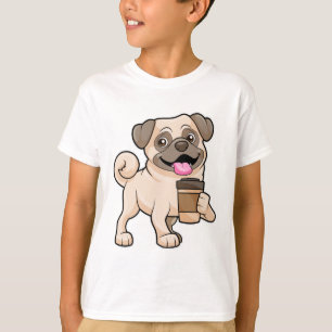 Camiseta Pug com café para ir