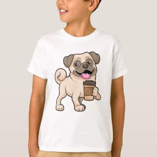 Camiseta Pug com café para ir
