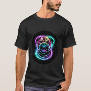 Camiseta Pug com Cores Fortes para Dono de Cachorro