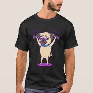 Camiseta Pug com halteres 222