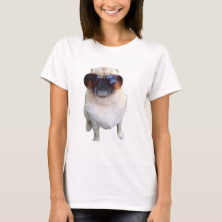 Camiseta Pug com óculos de sol
