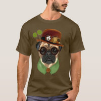 Pug com Steampunk Bowler Hat