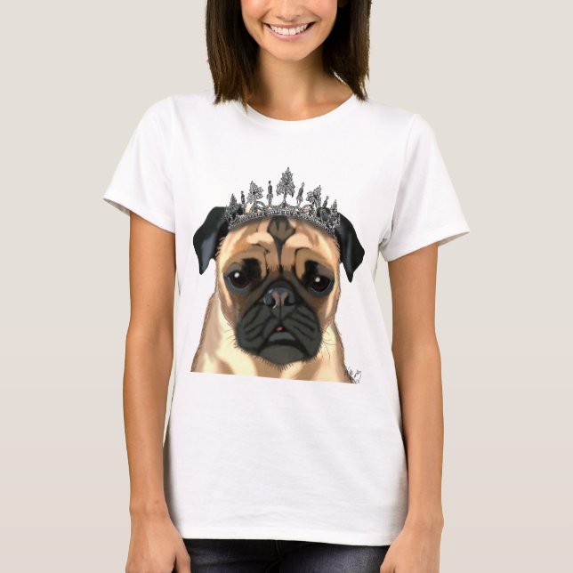 Camiseta Pug Com Tiara (Frente)