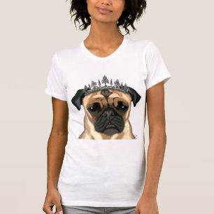 Camiseta Pug Com Tiara