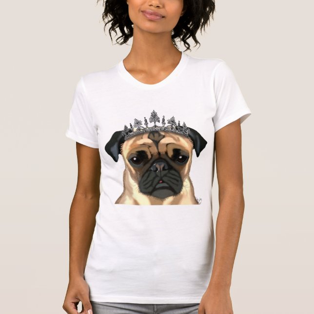Camiseta Pug Com Tiara (Frente)