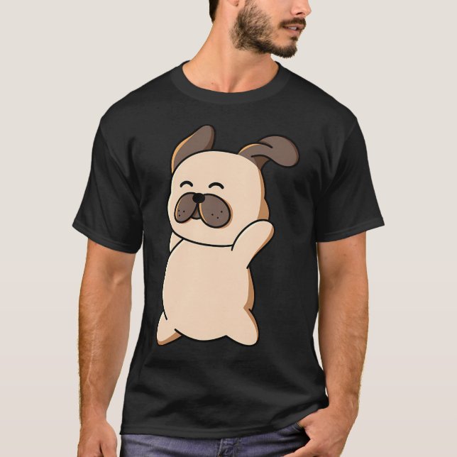 Camiseta Pug com uma Fatia de Pizza (Frente)