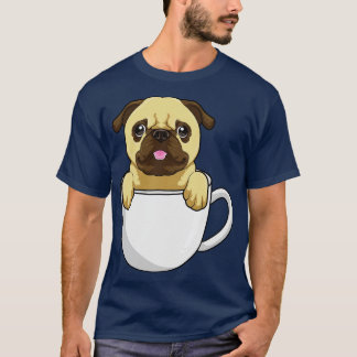Camiseta Pug com Xícara de Café 2