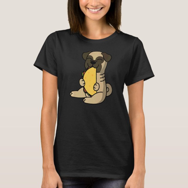 Camiseta Pug Comendo Um Cachorro De Taco (Frente)