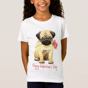 Camiseta Pug cor-de-rosa dos namorados
