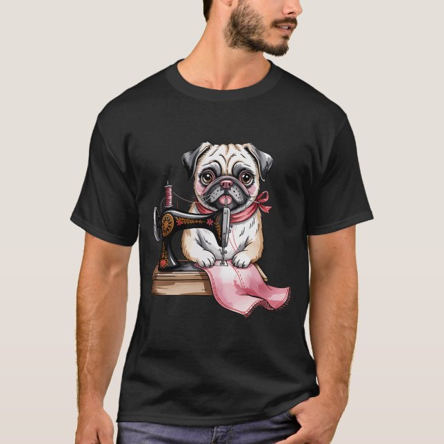 Camiseta pug costureira (Frente)