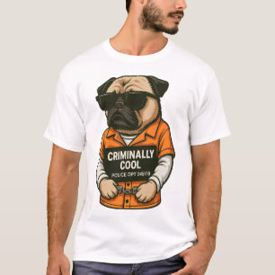 Camiseta Pug Criminalmente Legal � Design de Cachorro Engra