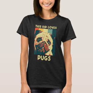 Camiseta Pug Cute Para Crianças Meninos Cão Pet Pug Breu