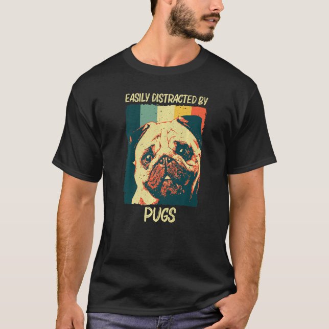 Camiseta Pug Cute Para Homens Miúdos Cachorro Pet Cachorro  (Frente)