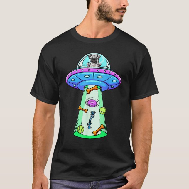 Camiseta Pug Cute Piug Pug UFO Pug Owner Pug  Pug (Frente)