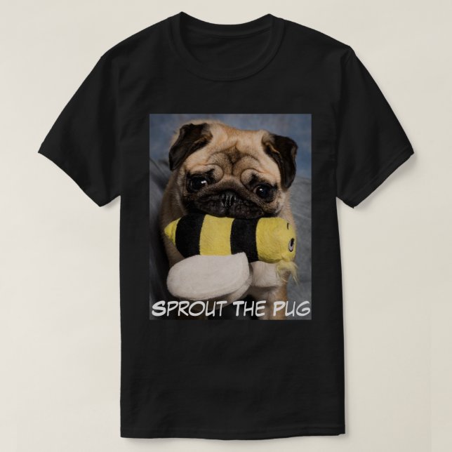 Camiseta Pug da abelha de Buzzy (Frente do Design)