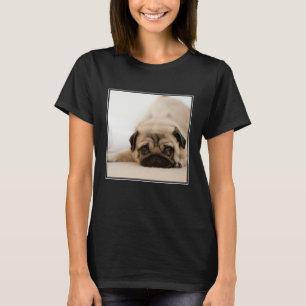 Camiseta Pug da fêmea de Tan