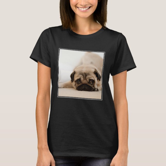 Camiseta Pug da fêmea de Tan (Frente)