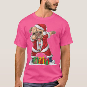 Camiseta Pug Dabbing Papai Noel Natal Para Meninos