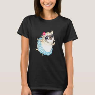 Camiseta Pug Dançarino de Ballet Meninas Pug Bailarina
