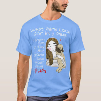 Camiseta Pug das raparigas