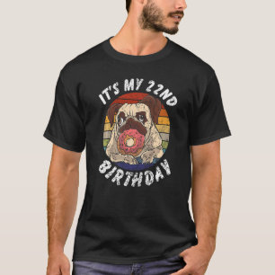 Camiseta Pug de 22 Anos e Donut Vintage Distressed 22º