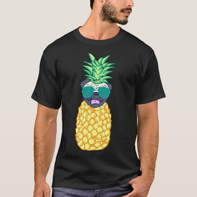 Camiseta pug de abacaxi 192 (Frente)