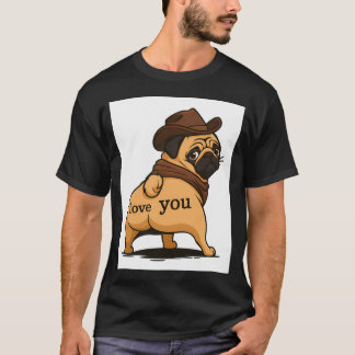 Camiseta Pug de Amor de Cowboy