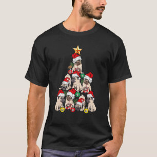 Camiseta Pug de árvore de Natal feliz ano novo cachorro