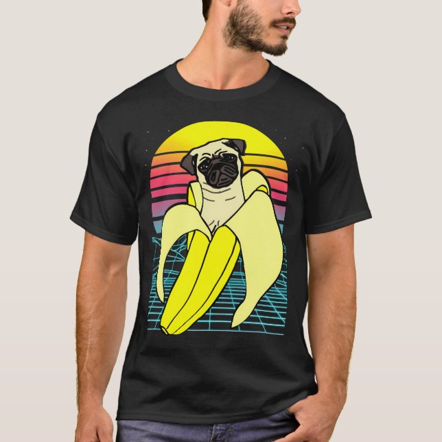 Camiseta pug de banana estético (Frente)