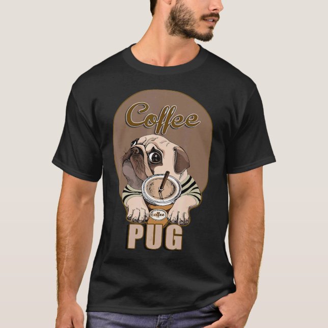 Camiseta Pug de Café (Frente)