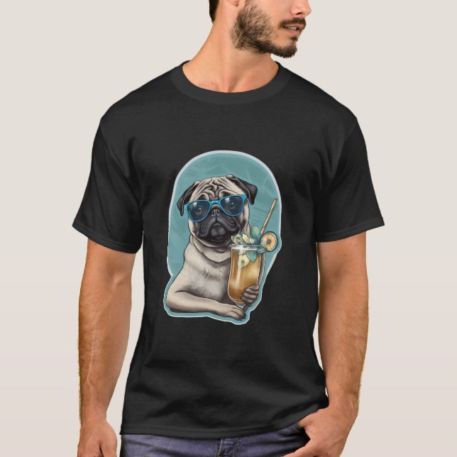 Camiseta Pug de Cocktail (Frente)