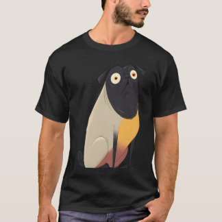 Camiseta Pug de desenho animado engraçado com olhos grandes
