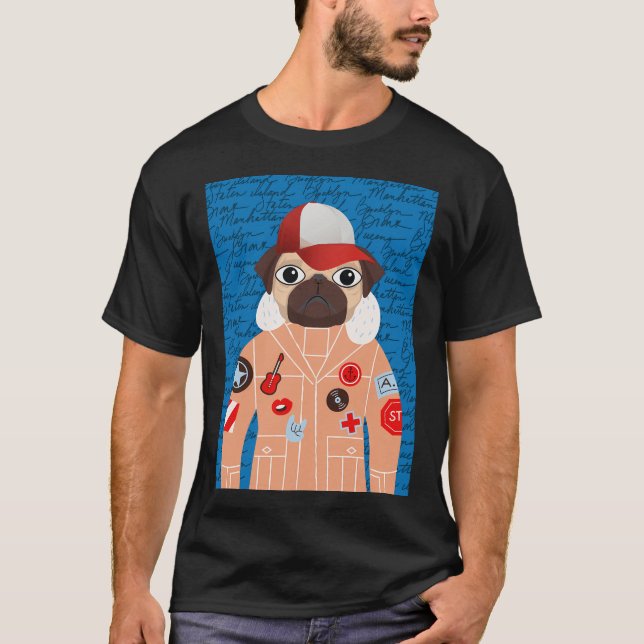 Camiseta pug de Manhattan (Frente)