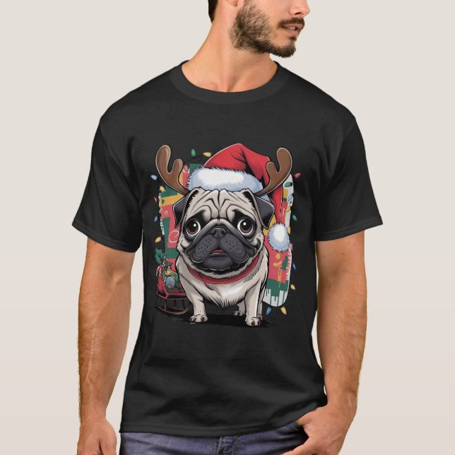 Camiseta Pug de Natal (Frente)