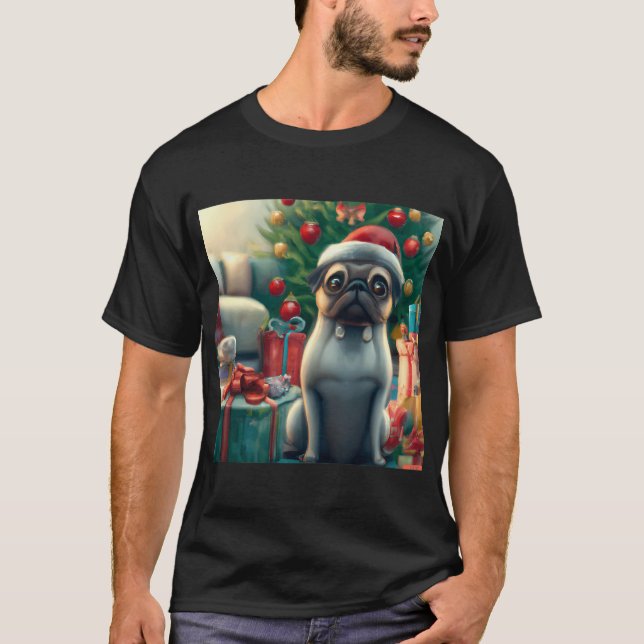 Camiseta pug de Natal (Frente)