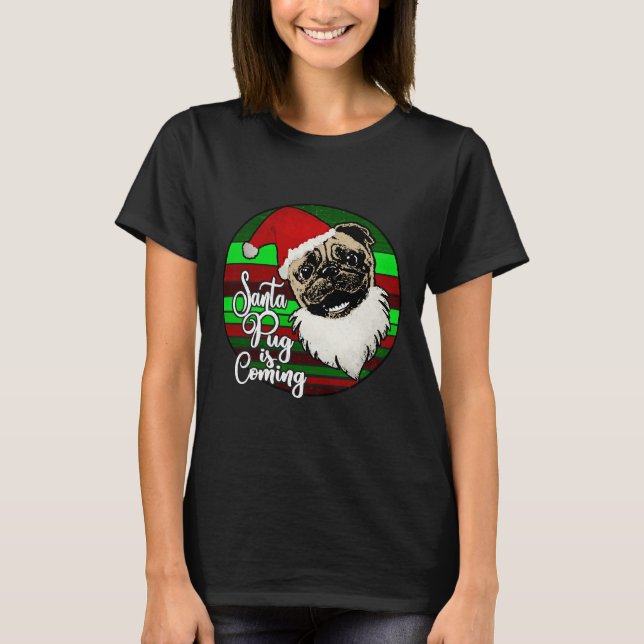 Camiseta Pug de Natal Papai Noel 219 (Frente)